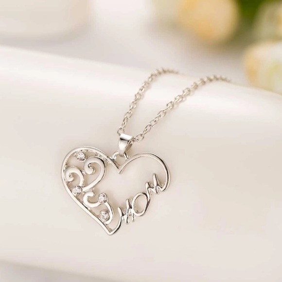 Mom Heart Necklace - Picture 2 of 3